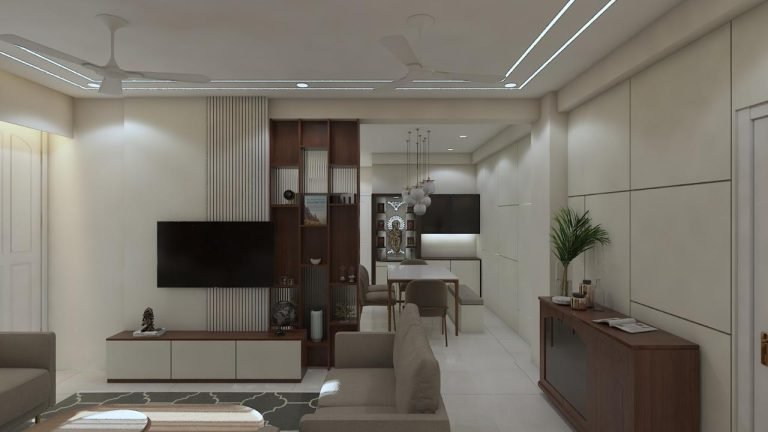 3 BHK Flat Interior Design in Gulmohar Apartment, Ghaziabad